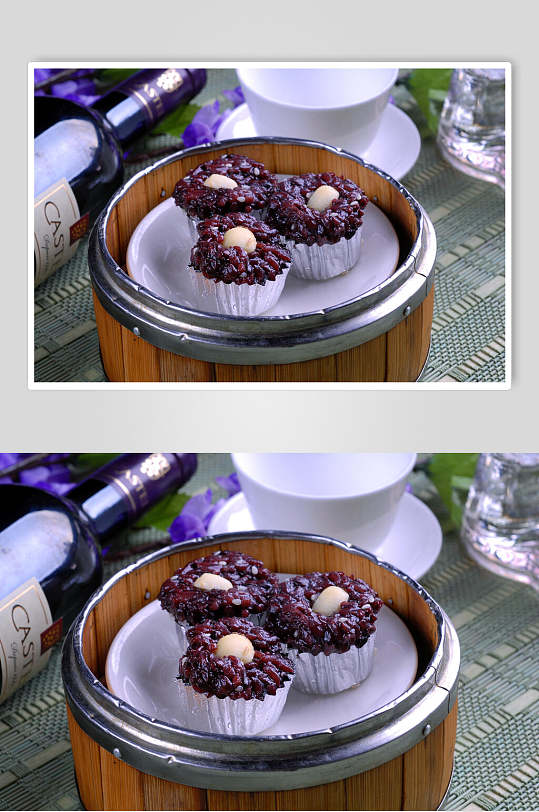 黑糯米糕食品摄影图片