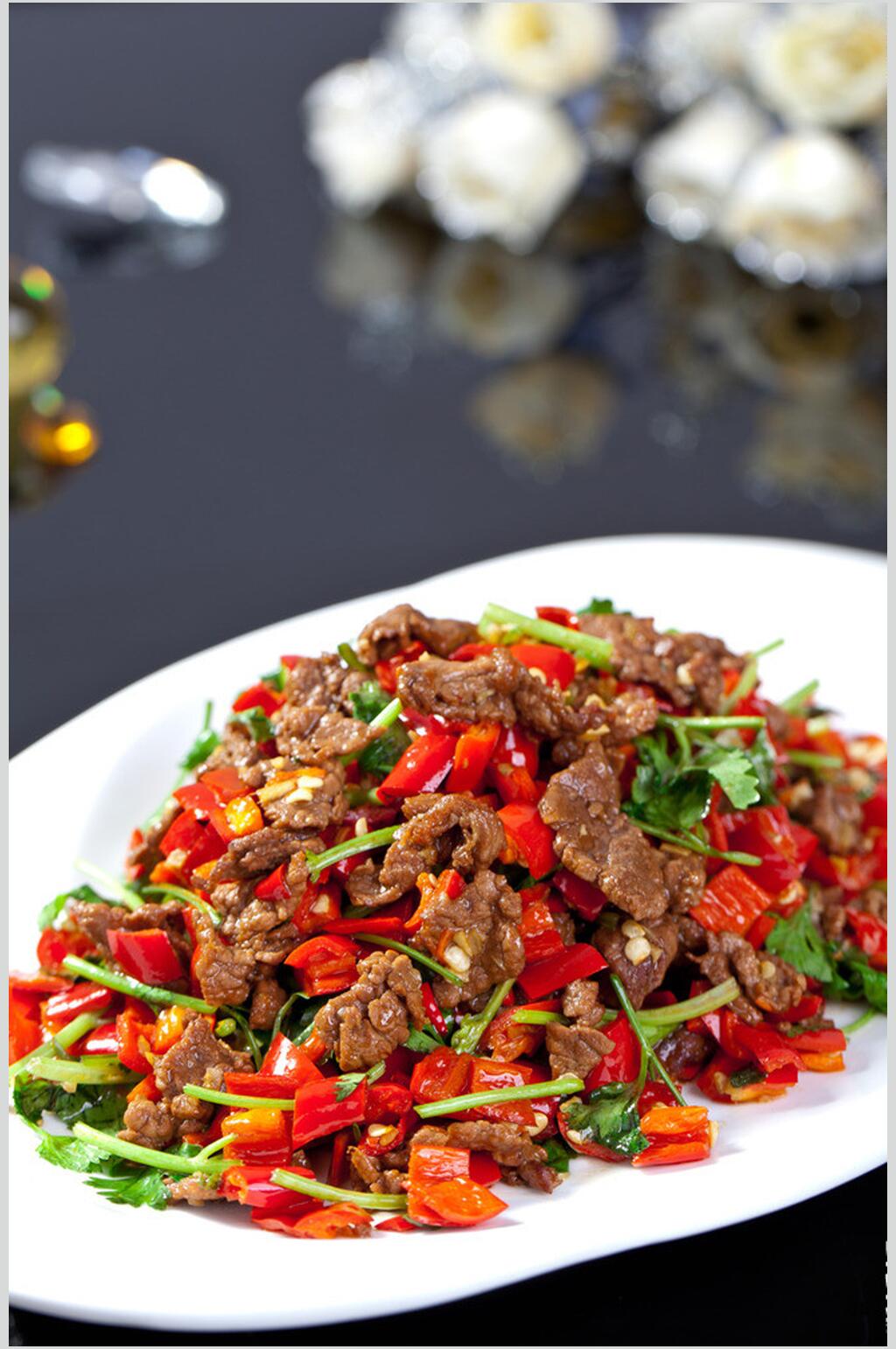 鲜香炒菜小炒黄牛肉食品摄影图片素材