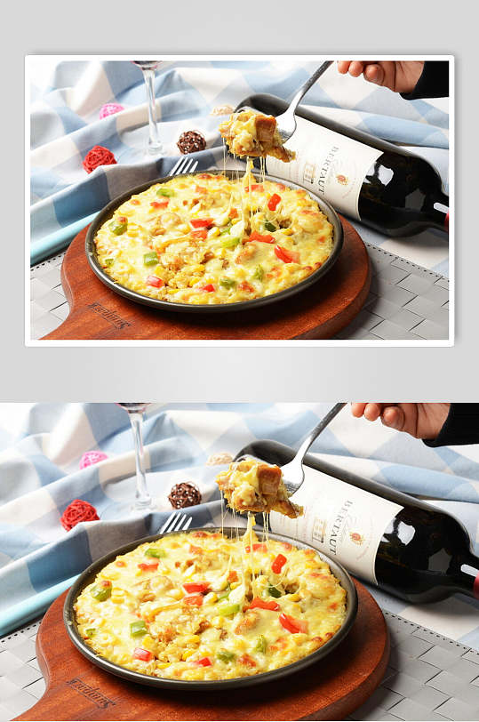 特色铁盘焗饭食品图片