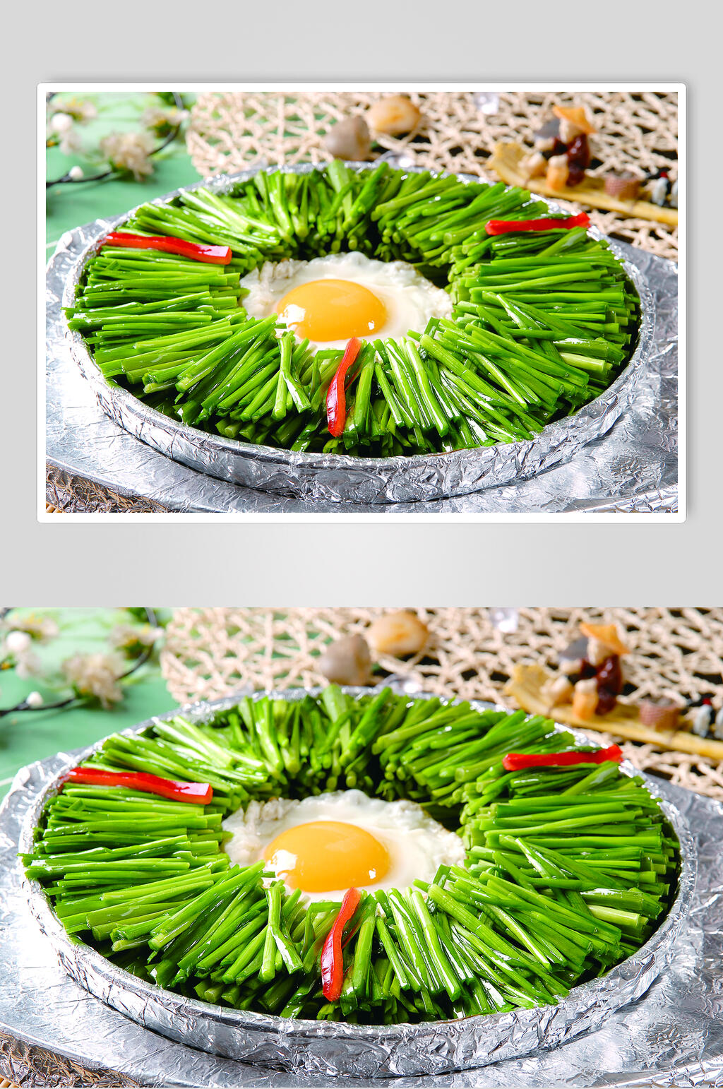铁板韭菜根美食图片素材