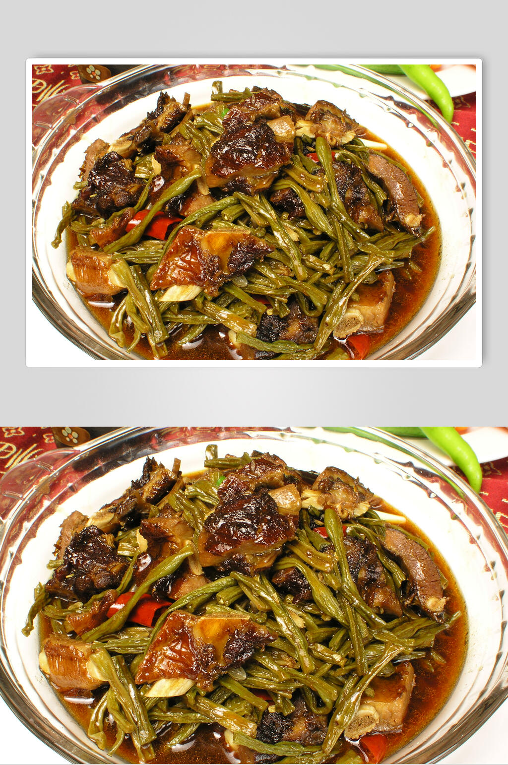 豆角炒肉家常菜高清图片素材