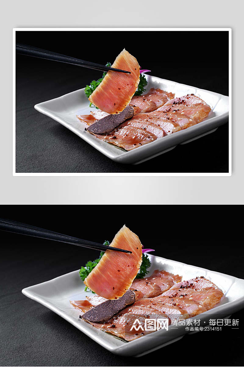 黑松露碳烤猪松坂餐饮高清图片素材