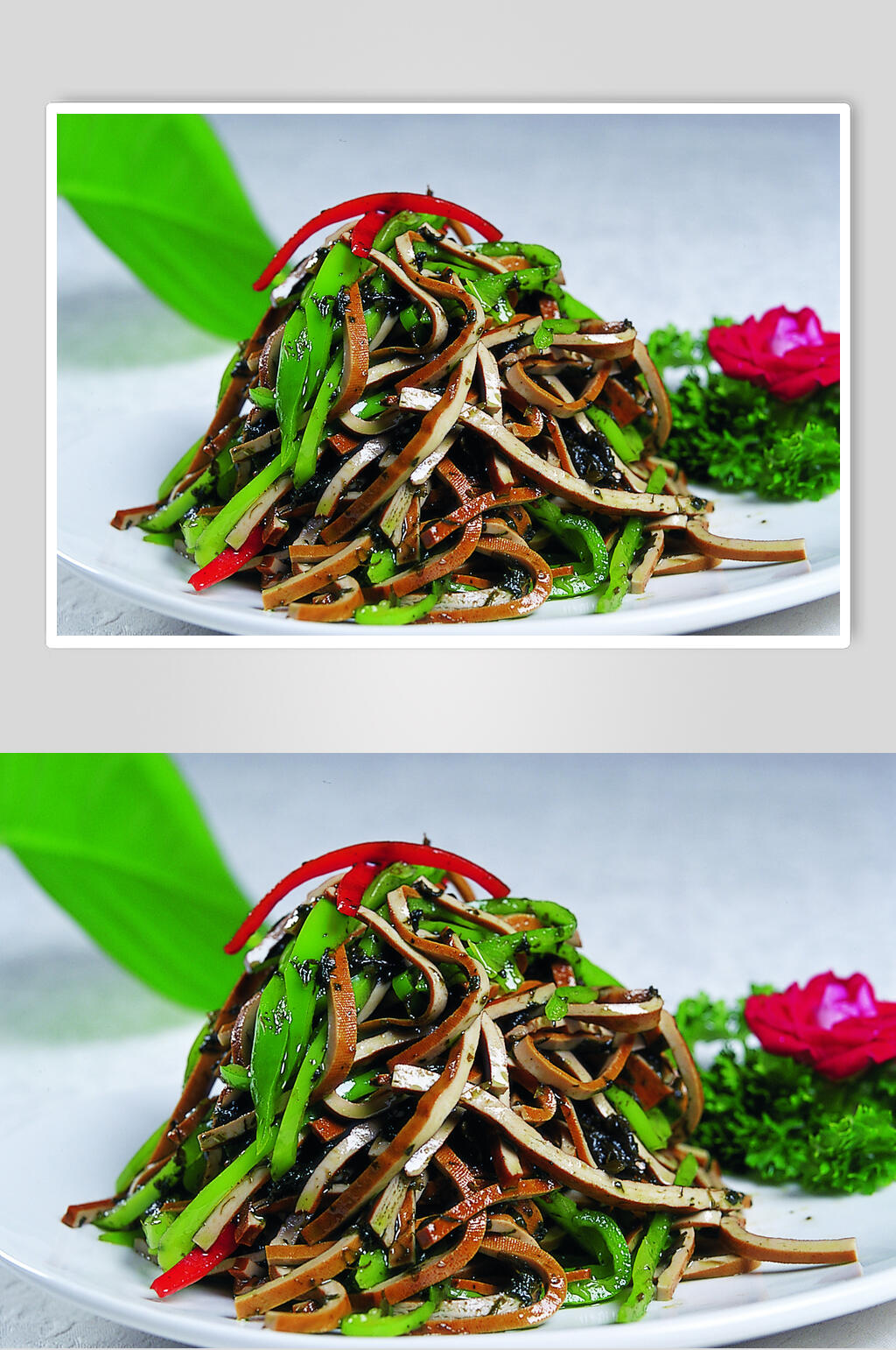 青椒拌豆腐丝图片素材
