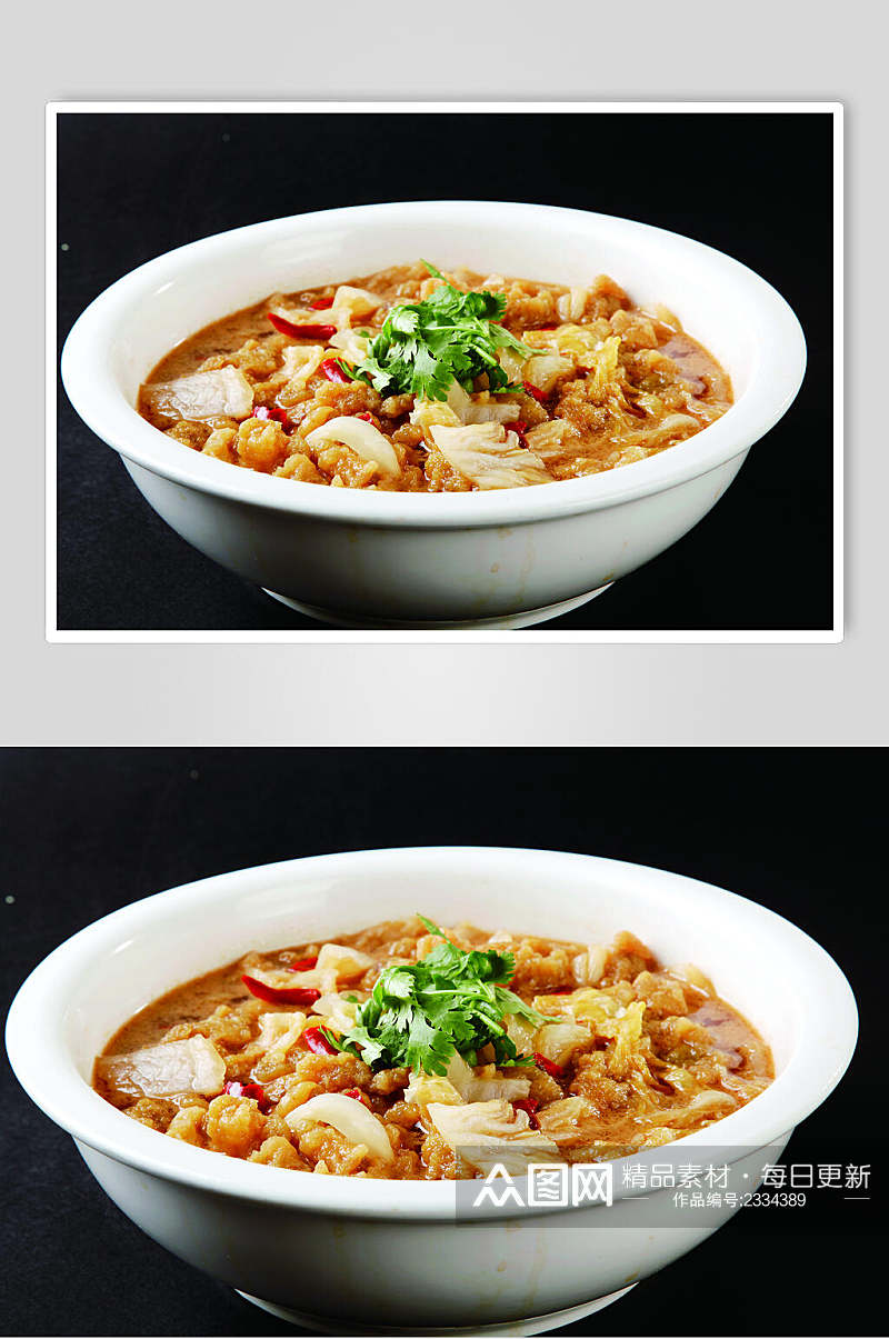 小白菜炖小酥肉美食图片素材