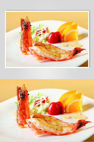 日式铁板烧北海大虾餐饮图片