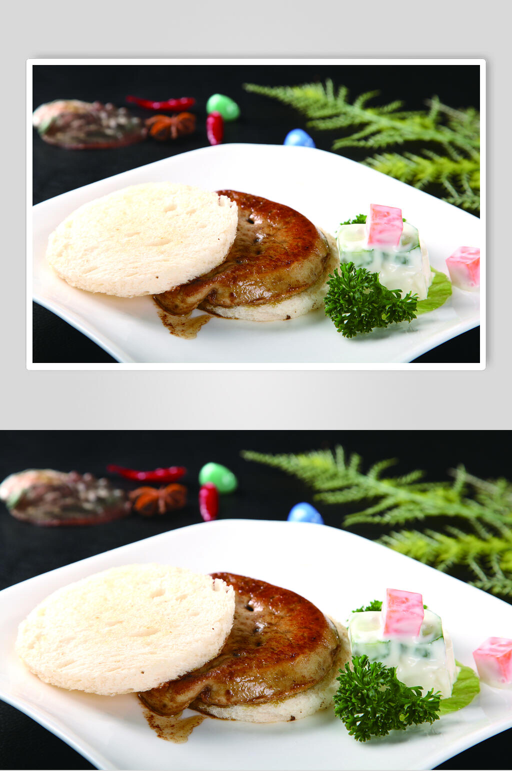 铁板鹅肝食物图片素材