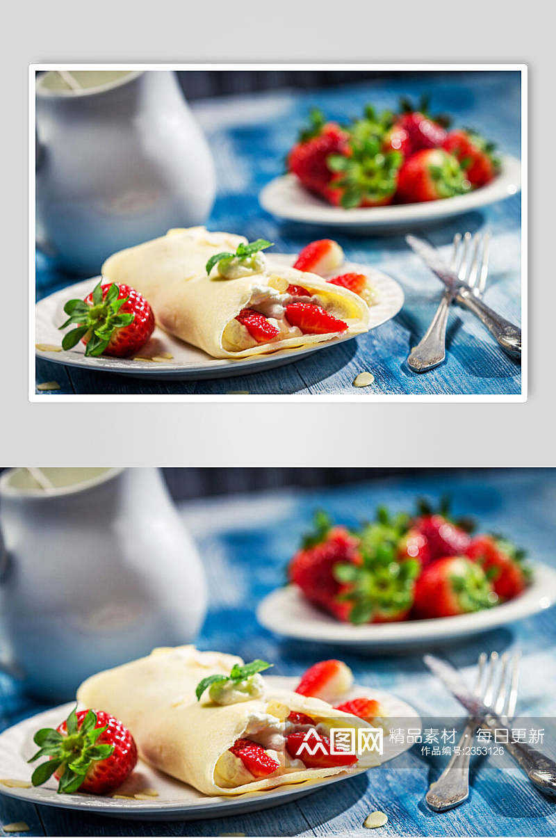 草莓肉夹馍餐饮摄影图片素材