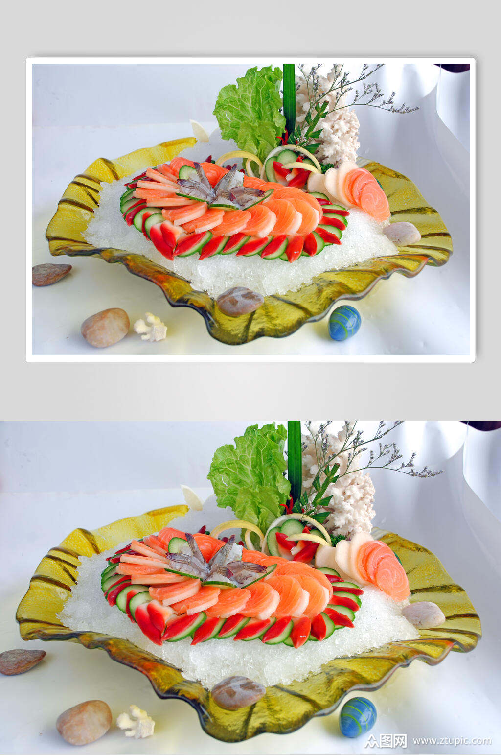 新鲜海鲜刺身拼盘食品摄影图片素材