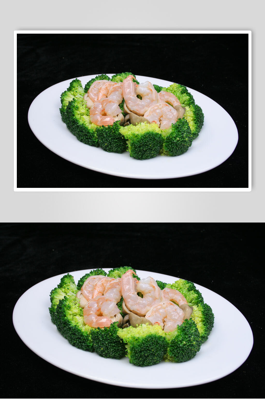 西兰花炒虾球食品高清图片素材