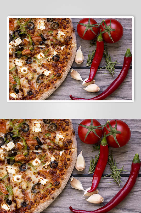 营养健康披萨高清图片