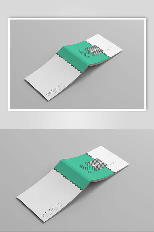 简约高级商务横版杂志画册样机