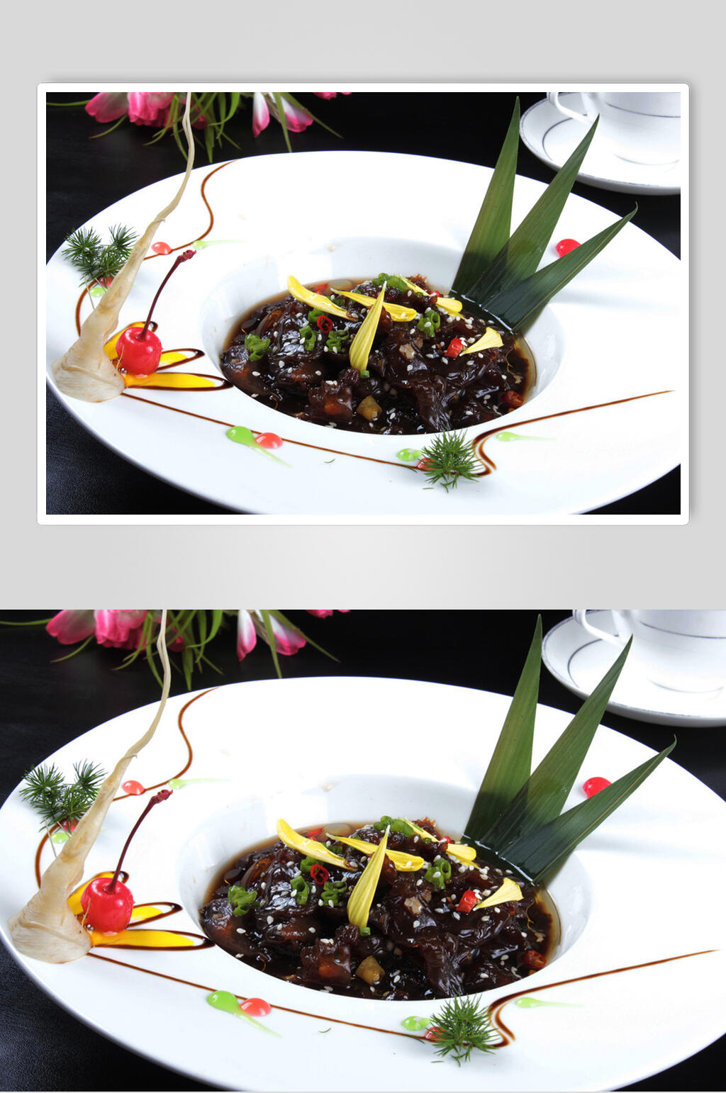 捞汁海蜇头食物高清图片素材