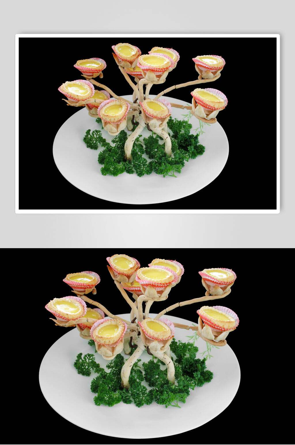 松花鸡蛋挞高清图片素材