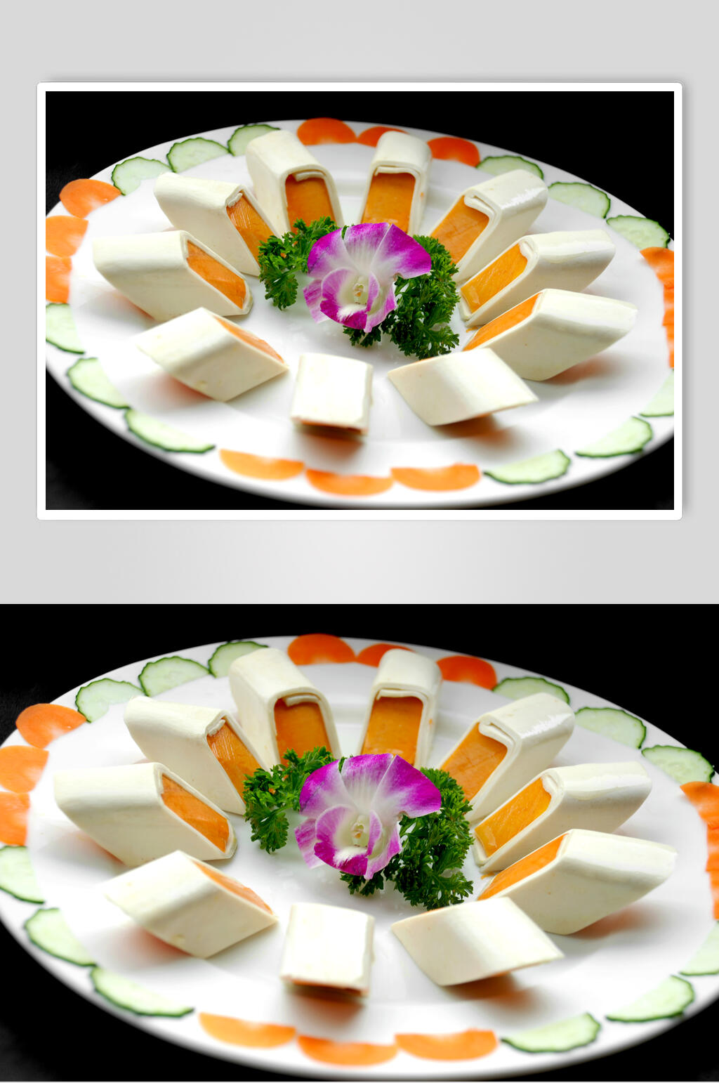 珊瑚奶黄卷食物图片素材
