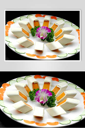 珊瑚奶黄卷食物图片
