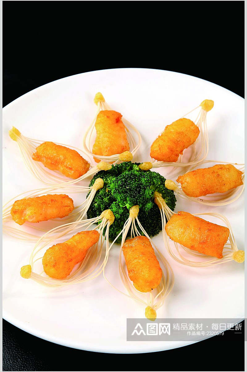 蟹黄酱锔银鳕鱼餐饮摄影图片素材