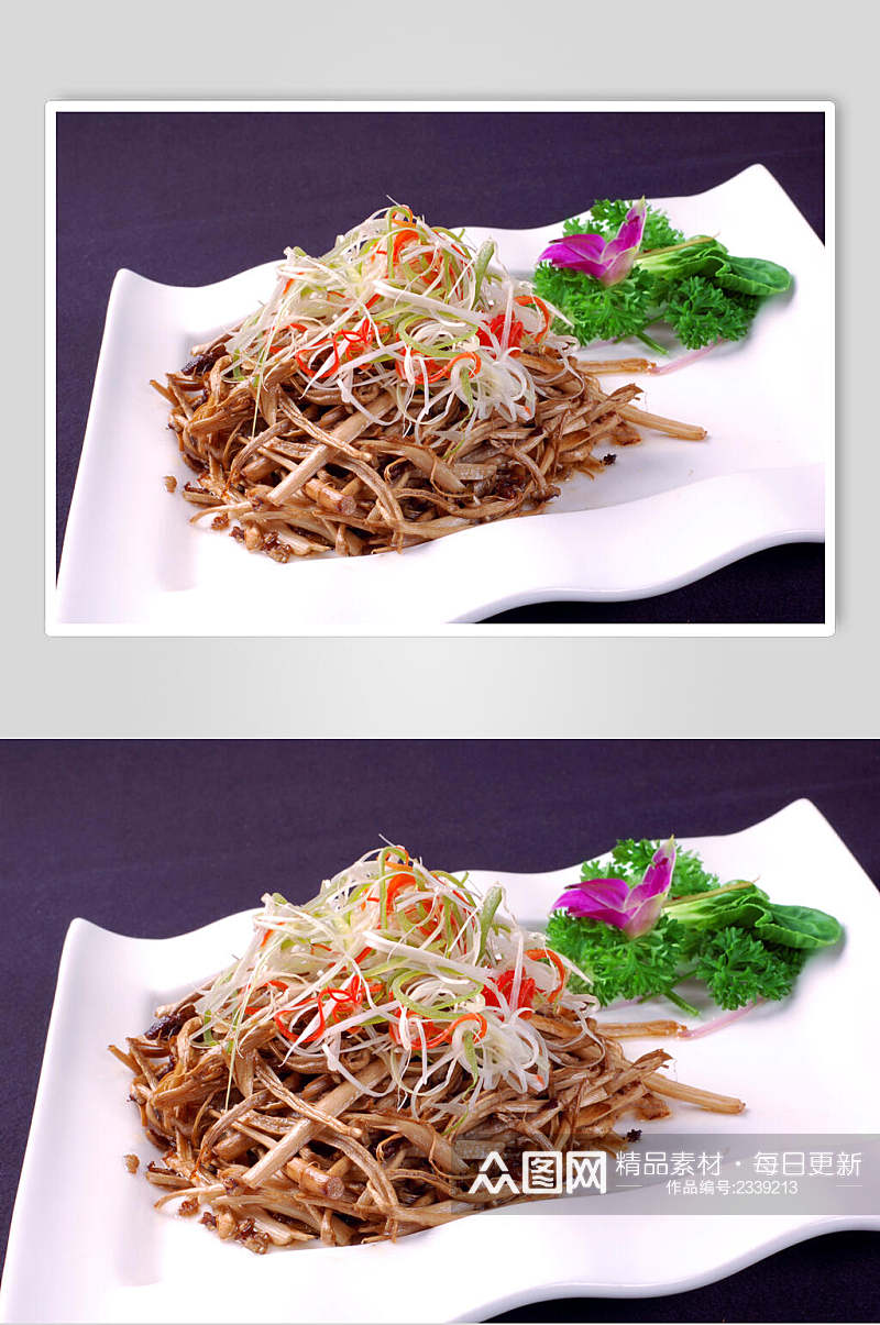 干煸茶树菇餐饮食物图片素材