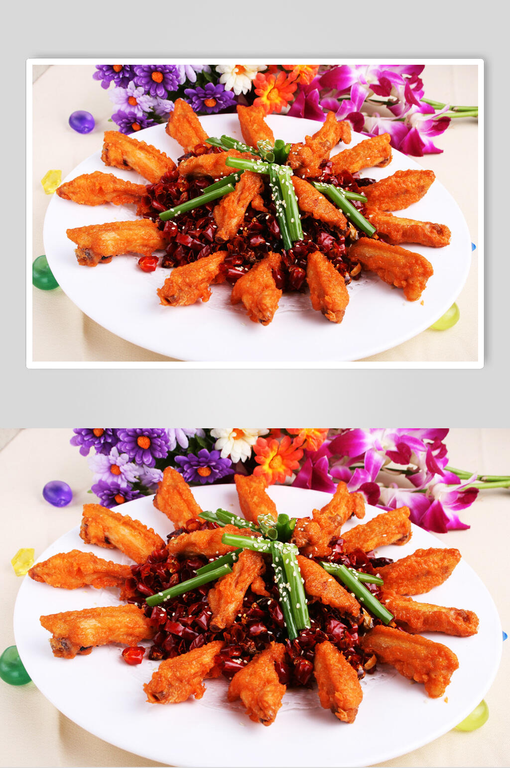 香辣干煸鸡中翅餐饮摄影图片素材