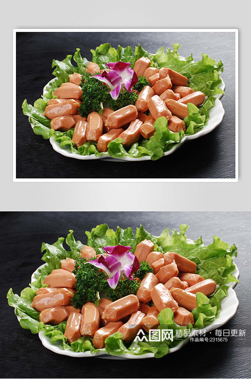 新鲜海鲜脆皮肠食物摄影图片素材