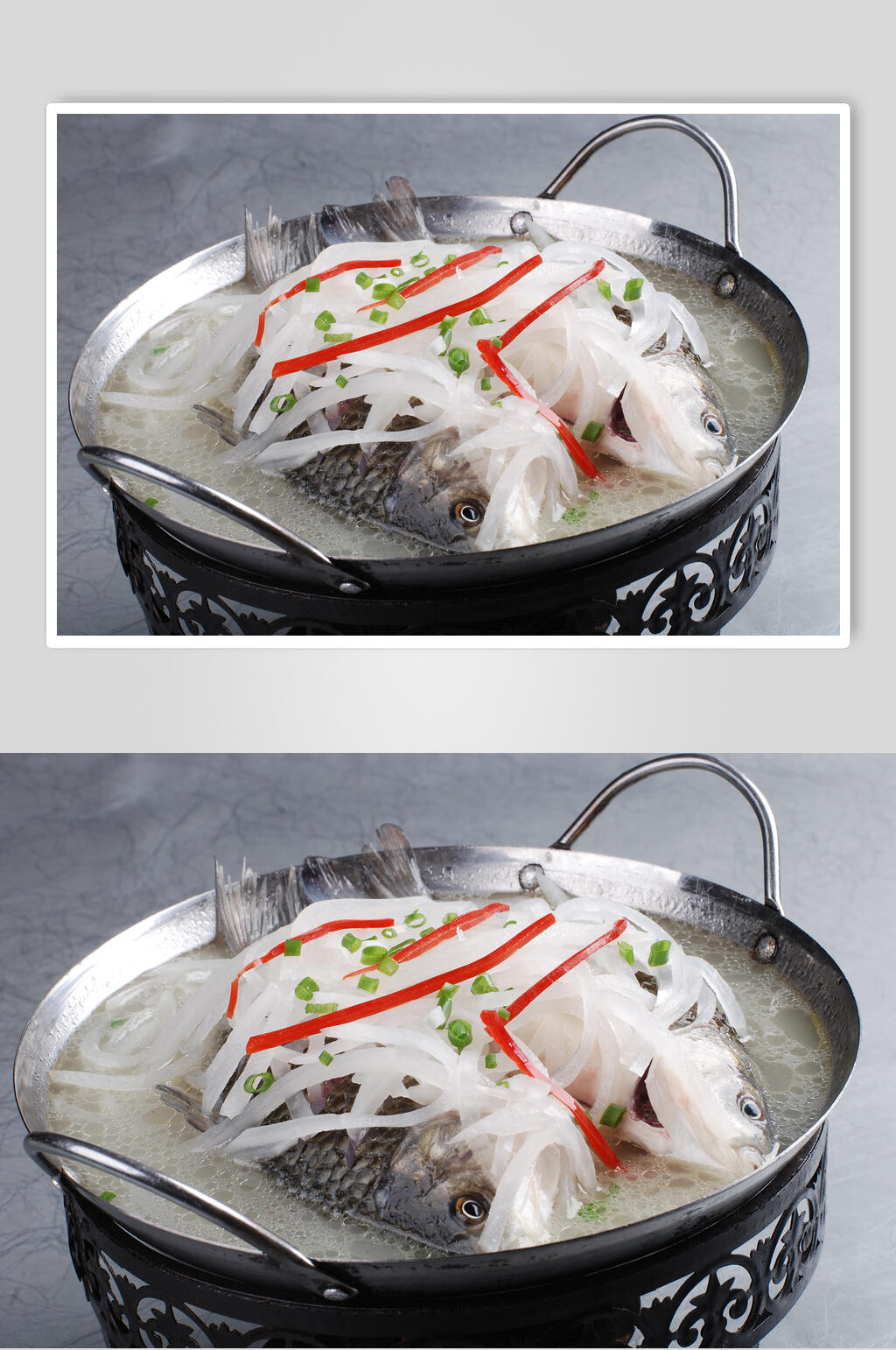 鲫鱼炖萝卜丝食物高清图片素材
