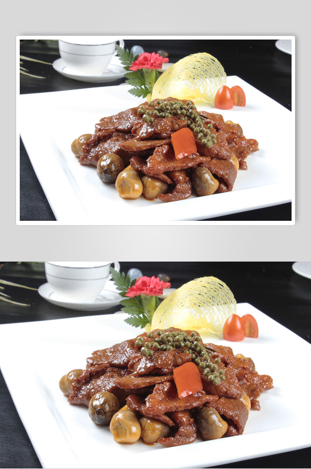 鲜菇花椒炒牛肉食品摄影图片素材