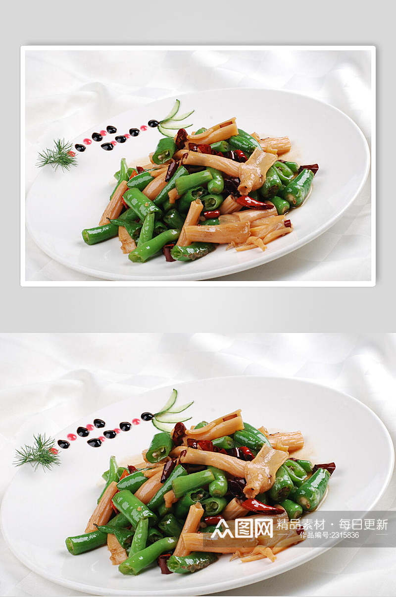 杭椒炒鸭肠食品高清图片素材