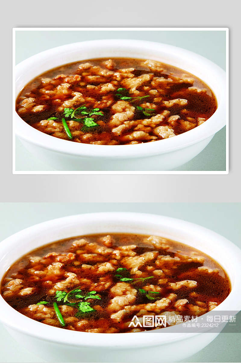 酥肉烩焖子食物摄影图片素材
