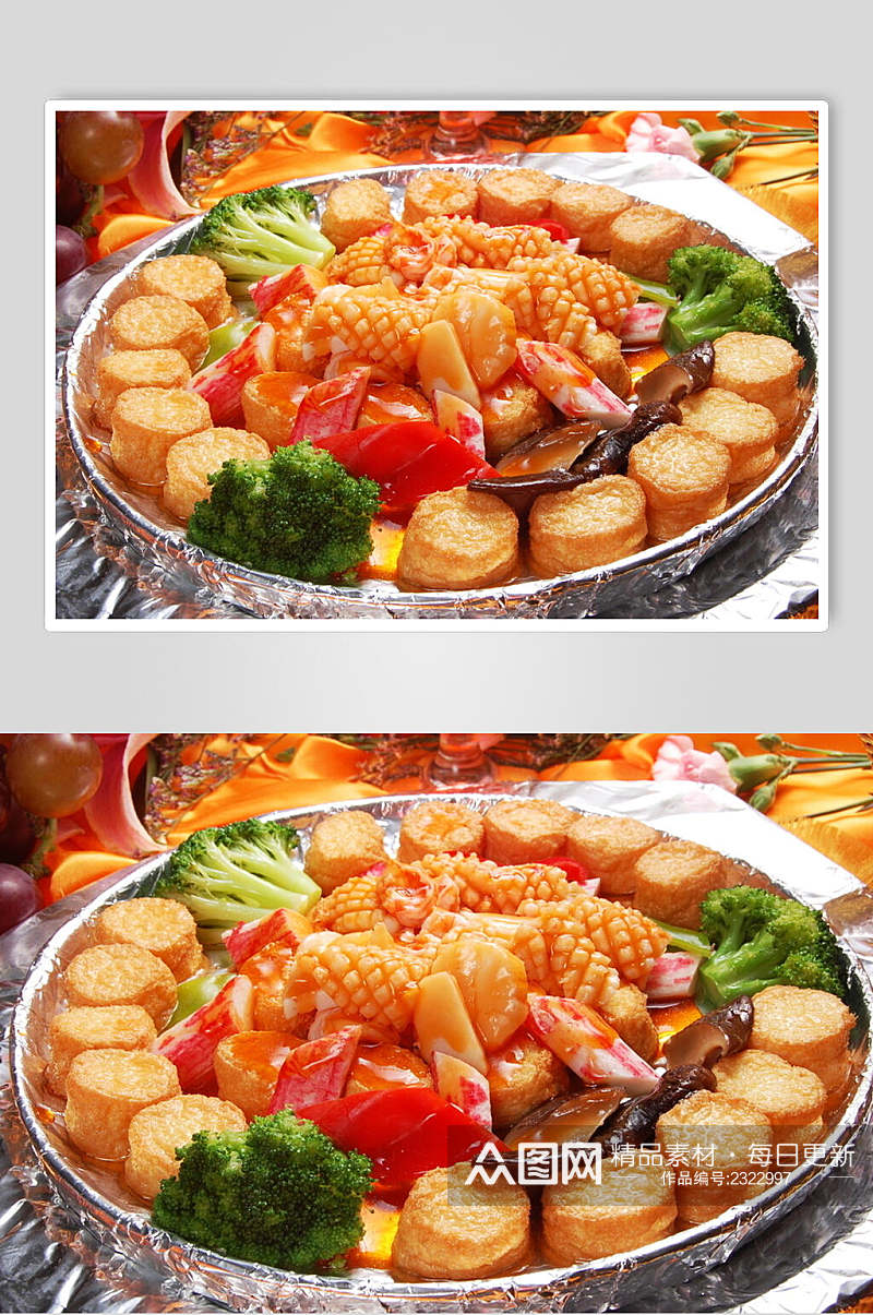 鱿鱼铁板豆腐餐饮高清图片素材