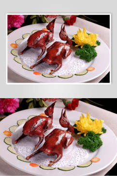 新鲜脆皮乳鸽餐饮摄影图片