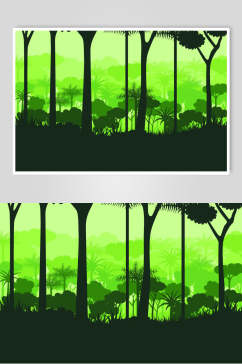 绿色森林环保插画素材