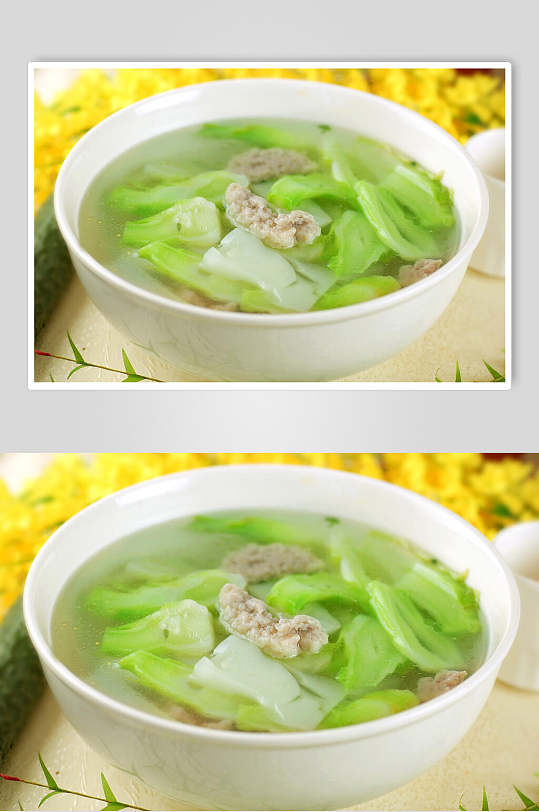 汤水酥杷帊菜摄影图片