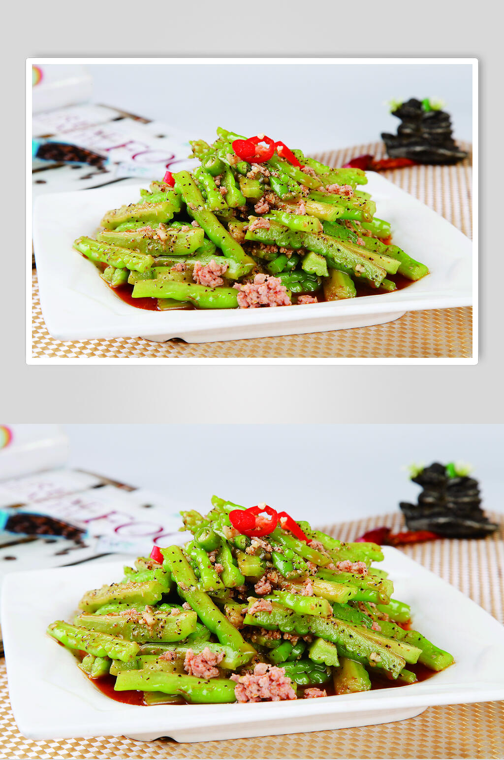 肉沫苦瓜食品图片素材