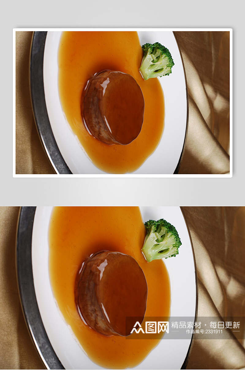 鲍汁扣白灵菇食品高清图片素材