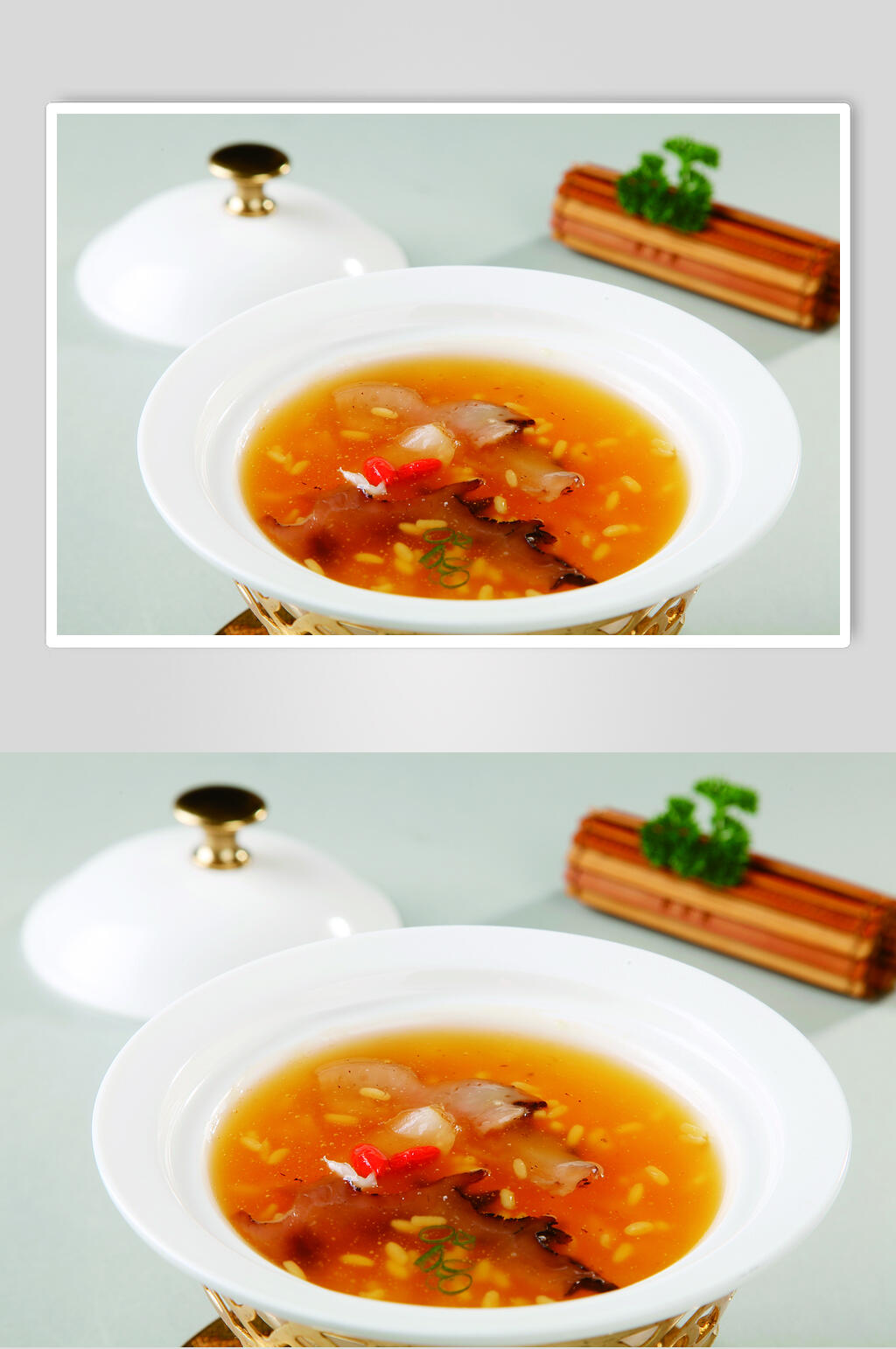 金米百合炖梅花参美食图片素材