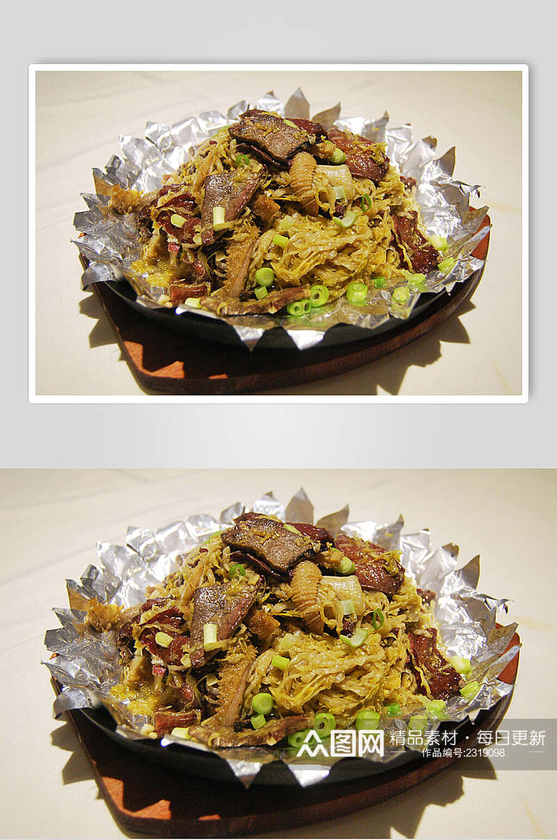 铁板酸菜牛肉食物摄影图片素材
