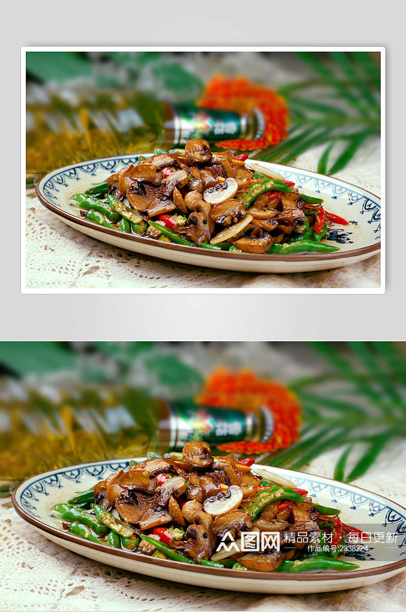 素尖椒磨菇食物图片素材