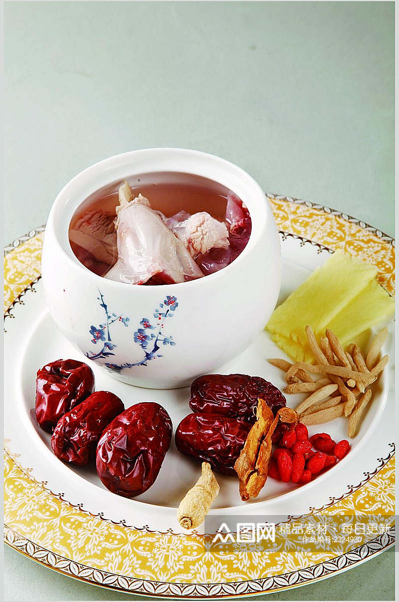 新鲜红枣炖兔肉餐饮摄影图片素材