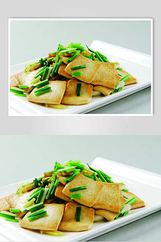 小香葱煎豆腐图片食物图片