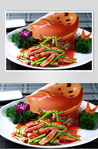 海鲜韭香海肠食品高清图片