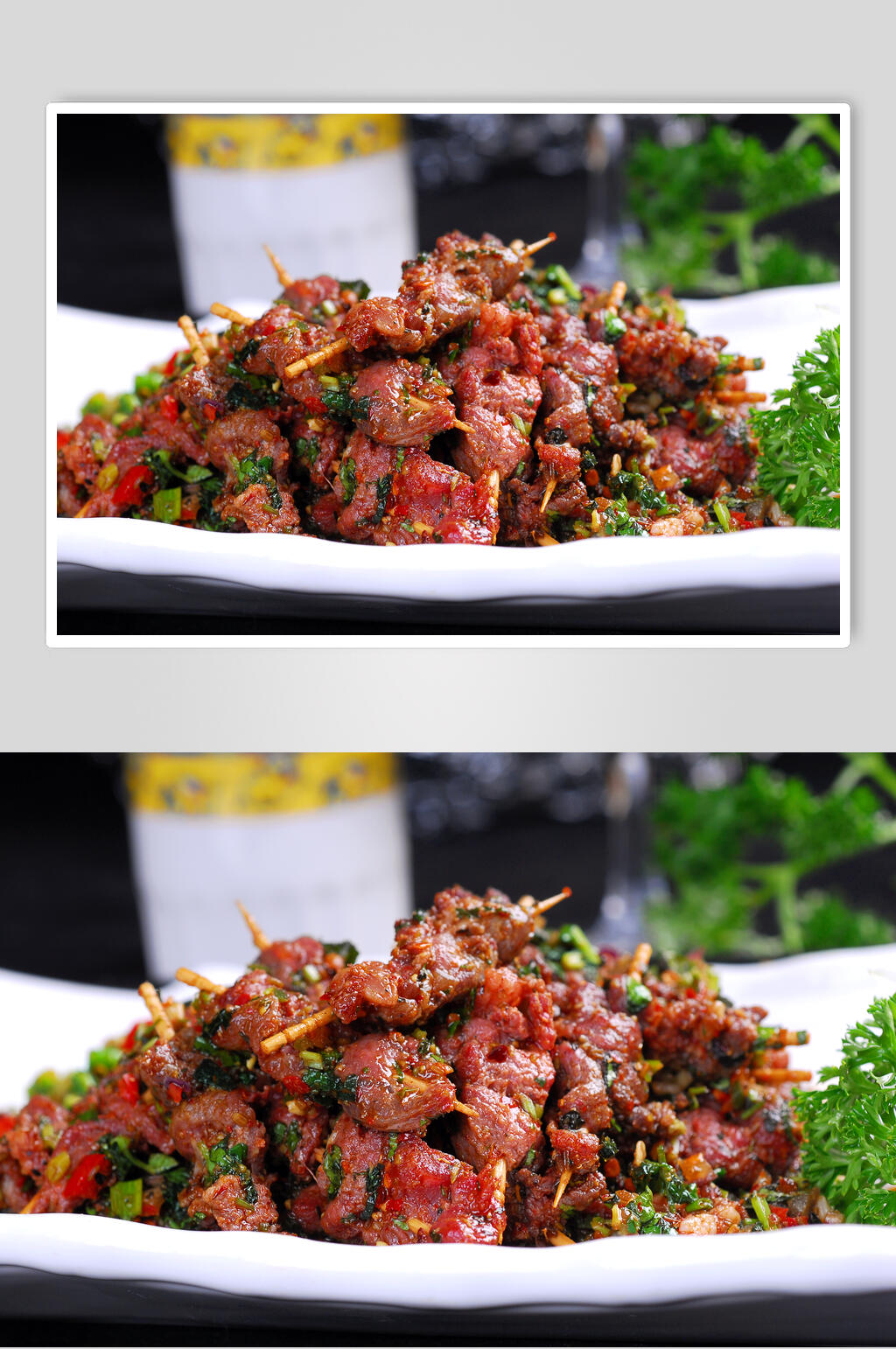 藿香羊肉串餐饮美食图片素材