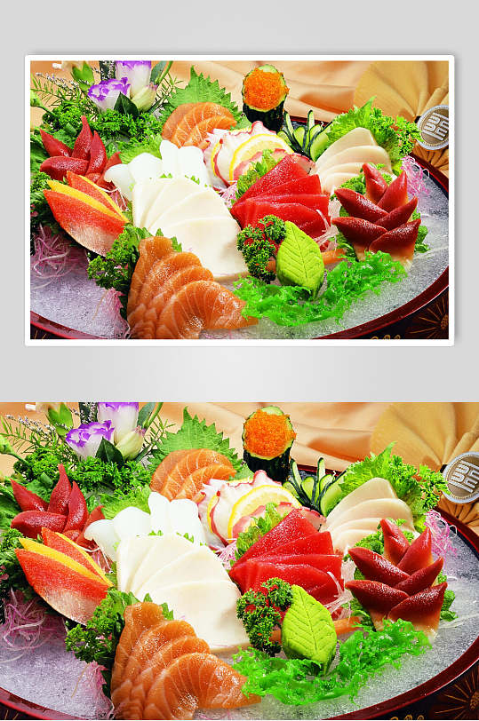 日式刺身拼盘食品图片