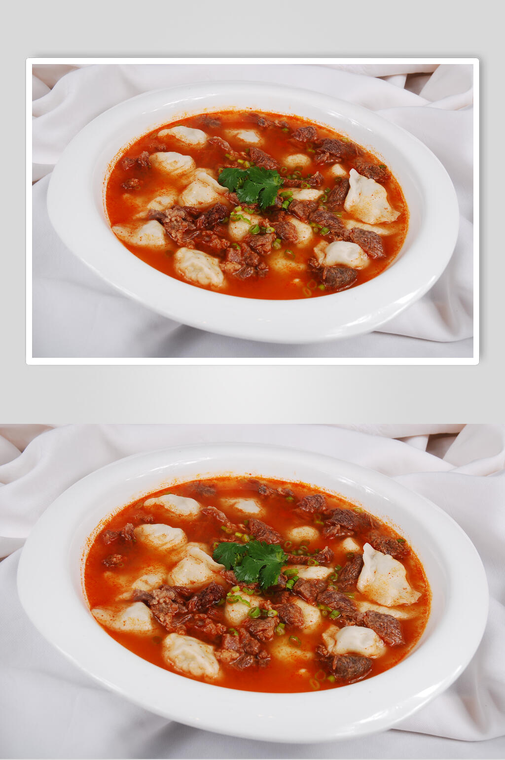 红汤牛肉水饺食物高清图片素材