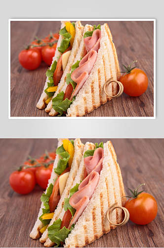 面包三明治食品高清图片