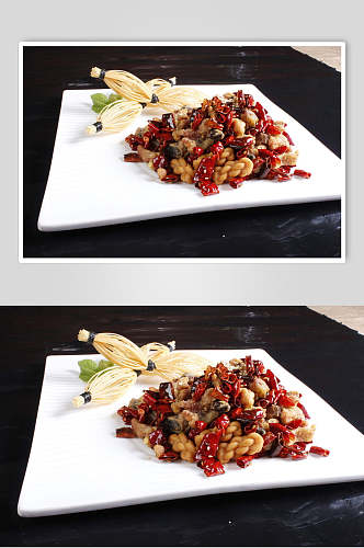 小麻花辣酥鸡食品图片