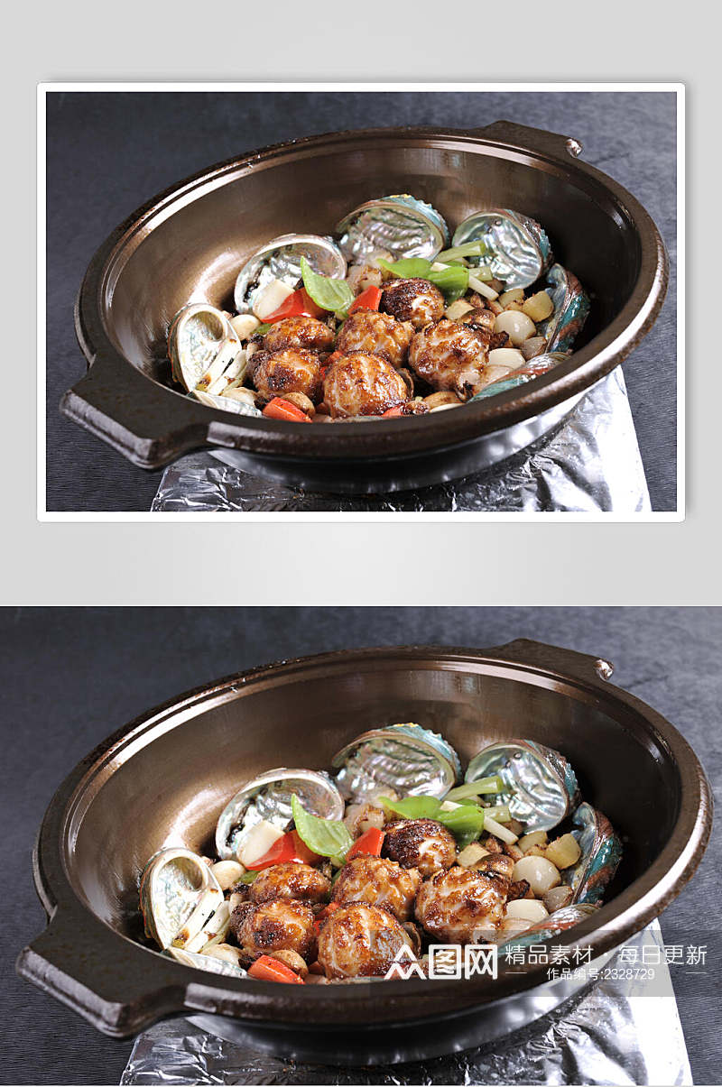 砂锅生啫鲍鱼仔大食品图片素材