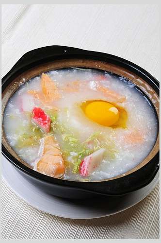 营养海鲜粥食品摄影图片