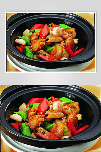 红葱豆豉鸡煲元例食物实拍图片