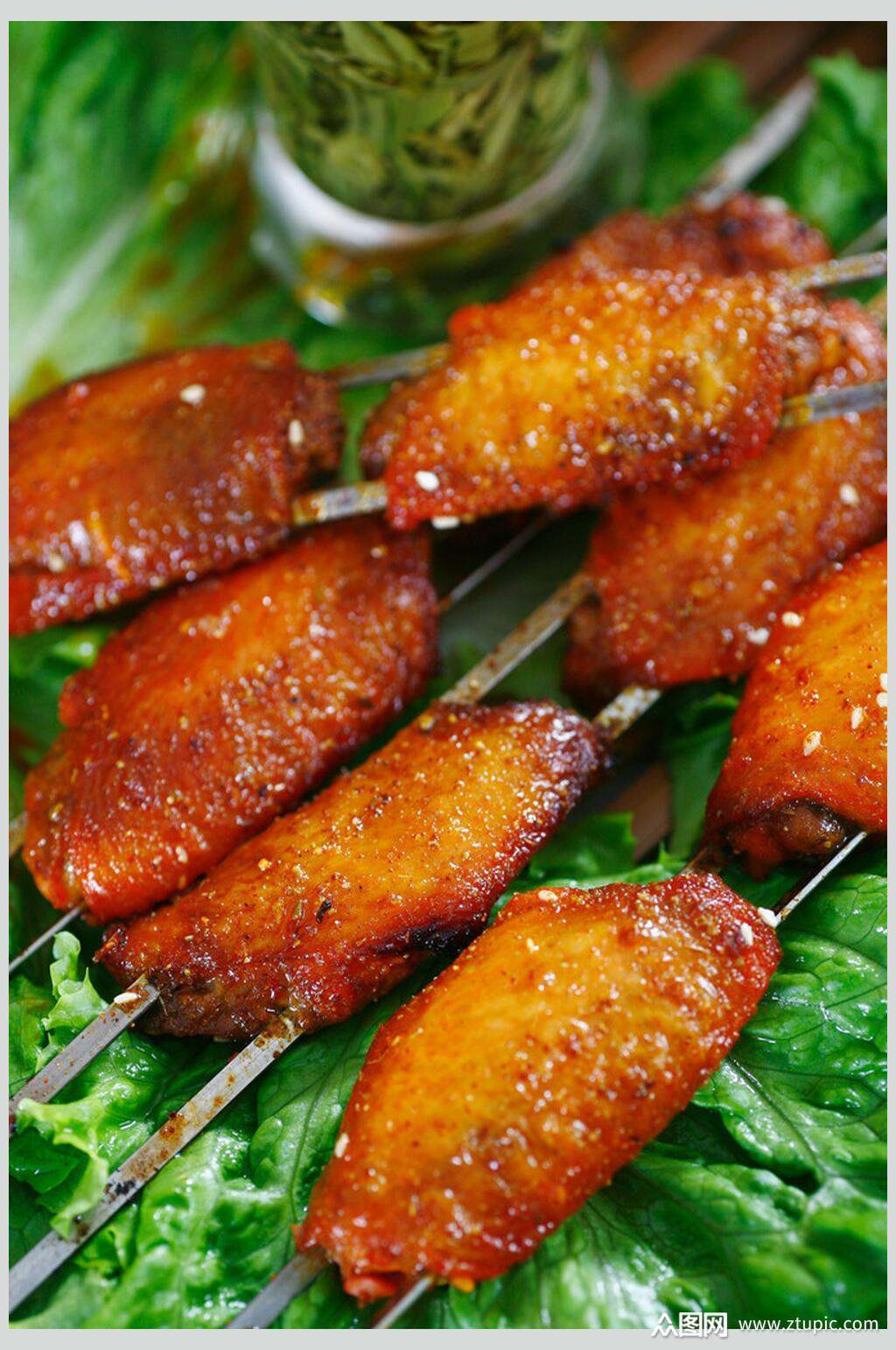 鲜香烤翅实拍图片素材