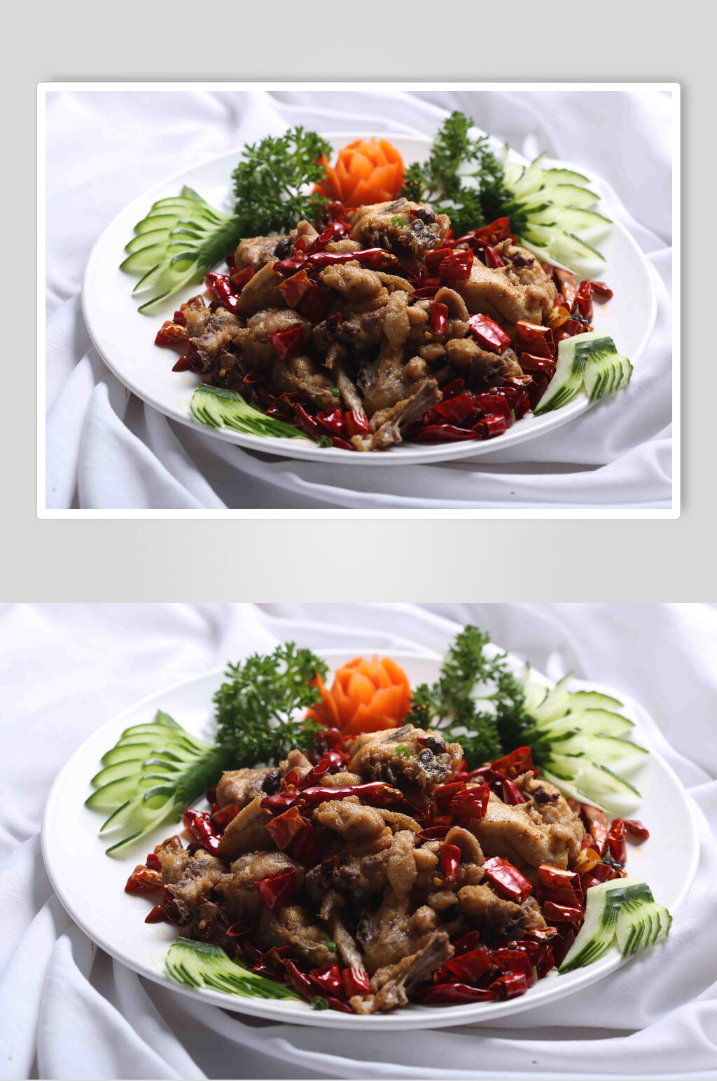 新鲜美味辣子鸡食物高清图片素材
