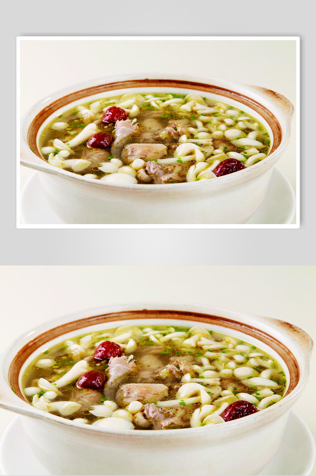 白玉菇炖野山鸡图片素材